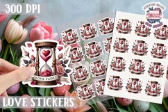 Love sticker Sheet Valentine Day Lovers Gothic Skull PNG Product Image 1