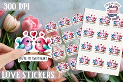 Love sticker Sheet Valentine Day Cute Animals Quote PNG Product Image 1