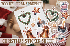 Christmas Watercolor Sticker Sheet Winter Cute Holiday PNG Product Image 1