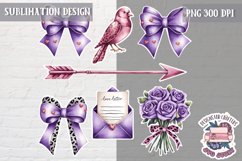 St Valentine’s Coquette Bow PNG Holidays Funny Watercolor Product Image 1