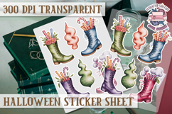 Halloween sticker sheet Creepy Scrapbook PNG Funny Skulls Product Image 1