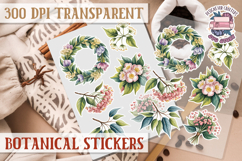 Botanical sticker sheet Spring Botanical PNG flowers Product Image 1