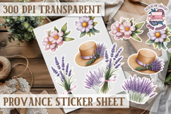 Cozy sticker sheet Flowers Scrapbook PNG Provence Product Image 1