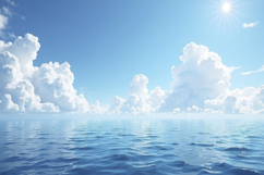 Blue Sky and Ocean Background Wallpaper Product Image 1