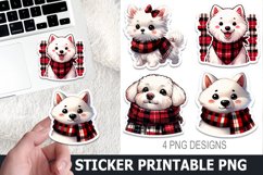 Christmas Dog Sticker Printable | Christmas High Quality PNG Product Image 1