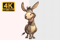 Happy Cartoon Donkey Transparent PNG Product Image 1