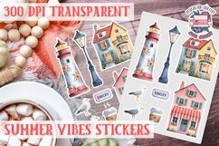 Summer Vibes sticker sheet Summer Scrapbook PNG Product Image 1