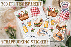Scrapbooking sticker sheet Cute Funny PNG Watercolor School Product Image 1