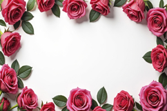 Pink Rose Flowers Frame Background Wallpaper Product Image 1