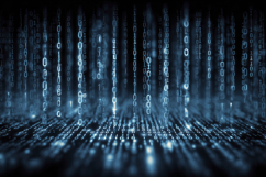 Blue Digital Binary Code Background Wallpaper Product Image 1