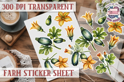 Farm sticker sheet Harvest Scrapbook PNG Vegetables Cozy Product Image 1