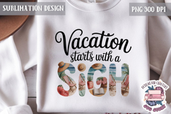 Summer Beach Sea Quote Watercolor Sublimation PNG Product Image 1