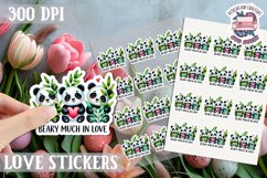 Love sticker Sheet Valentine Day Cute Animals Quote PNG Product Image 1