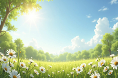 Daisies Flower Blue Sky Background Product Image 1
