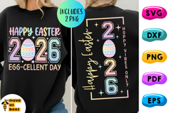 Happy Easter 2026 PNG, Egg-cellent Day, Hoppy Vibes Only Product Image 1