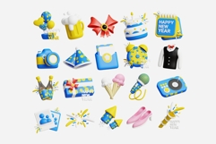3D New Year Party Icons Vol 1 Product Image 2
