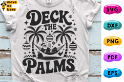 Deck The Palms Svg, Png, Tropical Hawaiian Merry Christmas Product Image 1