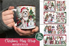Christmas Mug Wrap Design - Christmas Dog Sublimation Product Image 1