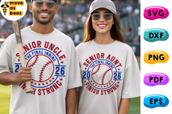 Softball, Baseball Senior 2026 Aunt &amp; Uncle Svg, Png, Shirts Product Image 1