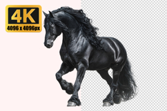 Friesian Horse Transparent PNG Product Image 1