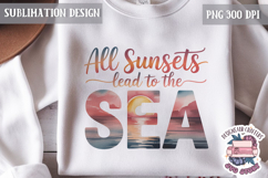Summer Beach Sea Quote Watercolor Sublimation PNG Product Image 1