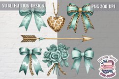St Valentine’s Coquette Bow PNG Holidays Funny Watercolor Product Image 1