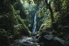 Forest With Waterfall Background Product Image 1