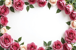 Pink Flowers Frame Background Wallpaper Product Image 1
