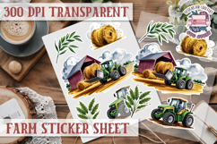 Farm sticker sheet Harvest Scrapbook PNG Vegetables Cozy Product Image 1