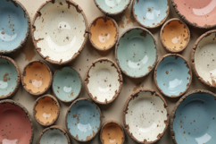 Ceramic Bowls with Rustic Background Wallpaper Product Image 1