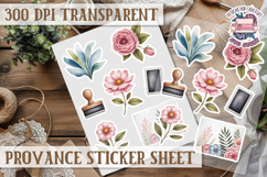 Cozy sticker sheet Flowers Scrapbook PNG Provence Product Image 1