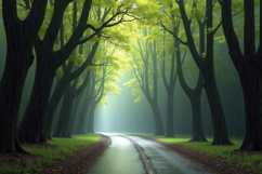 Trees Pathway Background Wallpaper Product Image 1