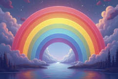 Rainbow With Clouds background Product Image 1