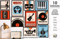 Music Art Decors Bundle Laser Cut. Wall Decor SVG Product Image 1