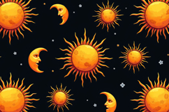 Sun And Moon Pattern Background Product Image 1