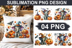 Halloween Elephant - Pillow Sublimation PNG Design Product Image 1