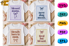 Mom's Life Bundle SVG, PNG, Preppy Bow Striped, Mother's Day Product Image 1