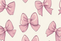 Pink Bows Pattern Background Wallpaper Product Image 1