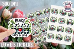 Love sticker Sheet Valentine Day Cute Animals Quote PNG Product Image 1