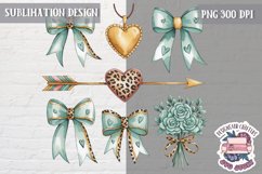 St Valentine’s Coquette Bow PNG Holidays Funny Watercolor Product Image 1