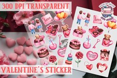 Love sticker Sheet Valentine Day Lovers Funny Heart PNG Product Image 1