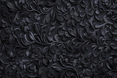 Black Floral Pattern Background Wallpaper Product Image 1