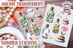 Summer Vibes sticker sheet Beach Scrapbook PNG Flowers Product Image 1