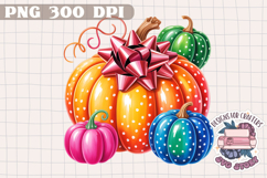 Autumn Pumpkin Sublimation design Fall Decorative Color PNG Product Image 1