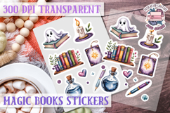 Magic Books sticker sheet Rainbow Love Read PNG Book Lovers Product Image 1