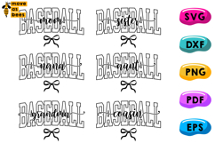 Baseball Family SVG, PNG, Game Day, Mom, Aunt, Nana, Sister Product Image 1