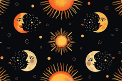 Moon Sun Pattern Background Product Image 1