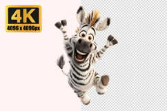 Cheerful Zebra Transparent PNG Product Image 1