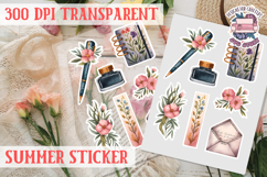Summer sticker Cute flowers Love Picnic Beach Spring Product Image 1