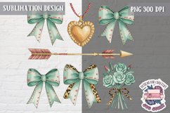 St Valentine’s Coquette Bow PNG Holidays Funny Watercolor Product Image 1